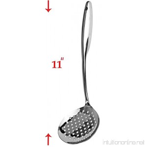 11'' Stainless Steel Skimmer Spoon Cooking and Kitchen Gadget - Mirror Polishing - B00XPRUJXS